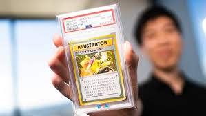  "Ultra-rare 1998 Pikachu Illustrator Pokémon card with Japanese text and hand-drawn artwork."